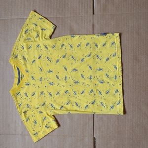 Beverly Hills Polo Club Reptile Animal Print Yellow Cotton Tee Big Boy's Size 12